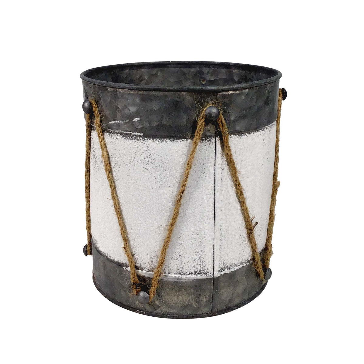 Pot, 5in, Metal, Galvanized Tom-Tom Drum