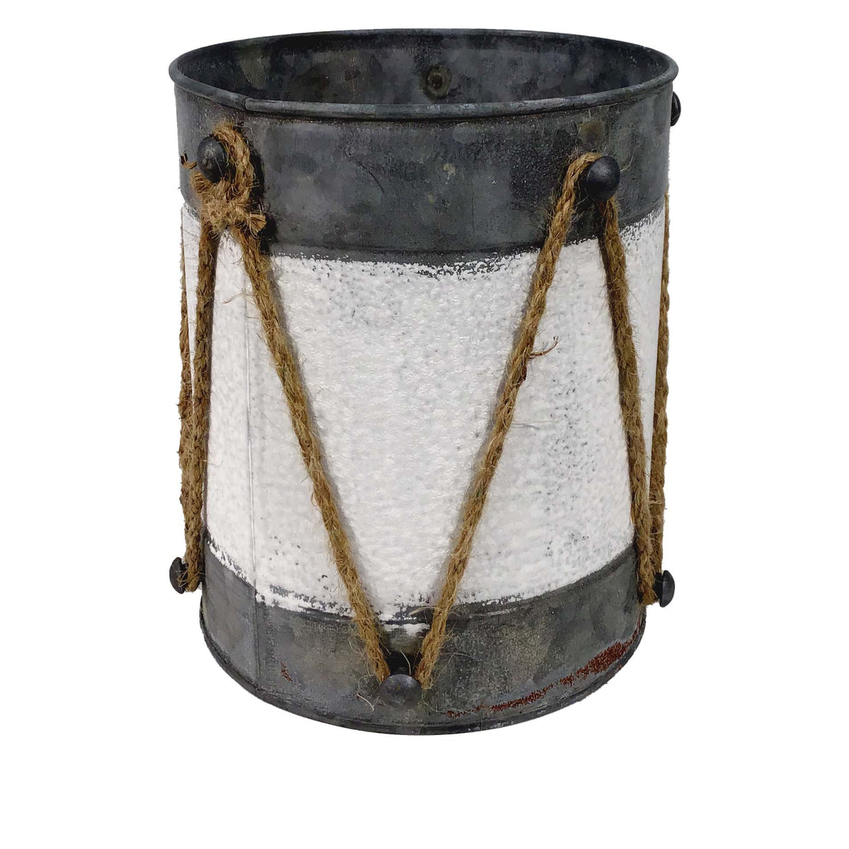 Pot, 6in, Metal, Galvanized Tom-Tom Drum