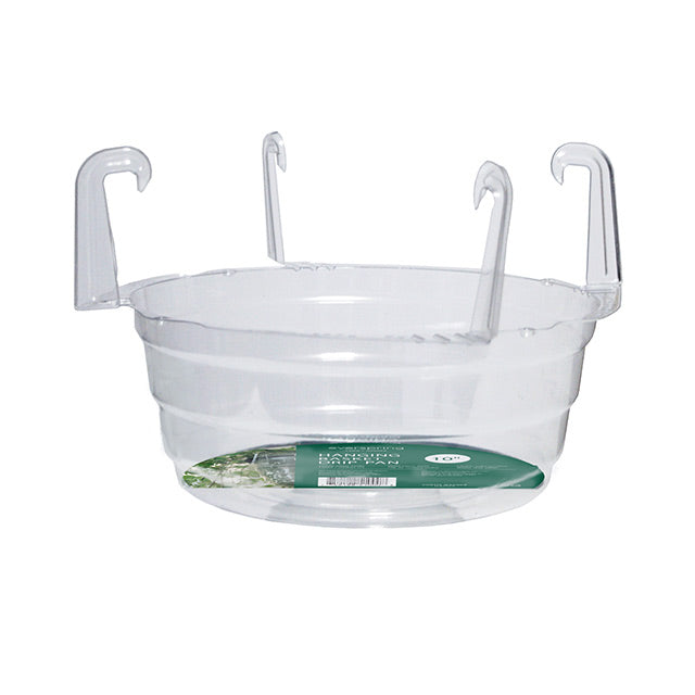 Saucer, 10in Hanging Basket Hook-On, Clear