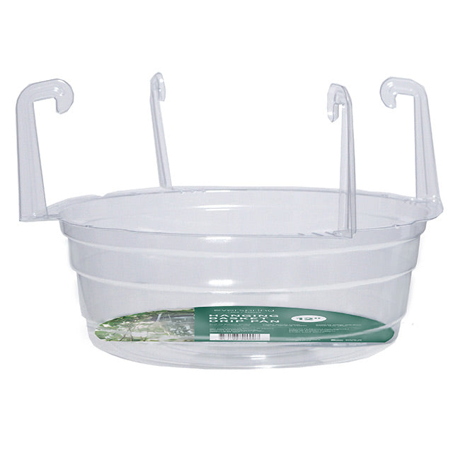 Saucer, 12in Hanging Basket Hook-On, Clear