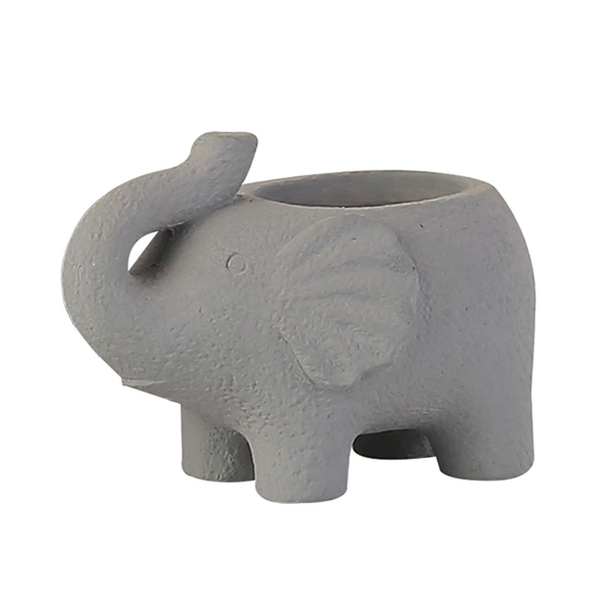 Pot, 3in, Cement, Elephant, Grey