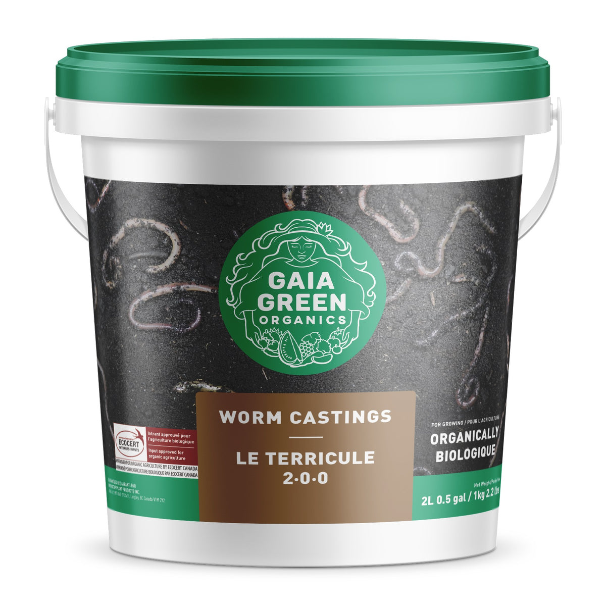 Gaia Green Worm Castings, 2L Pail