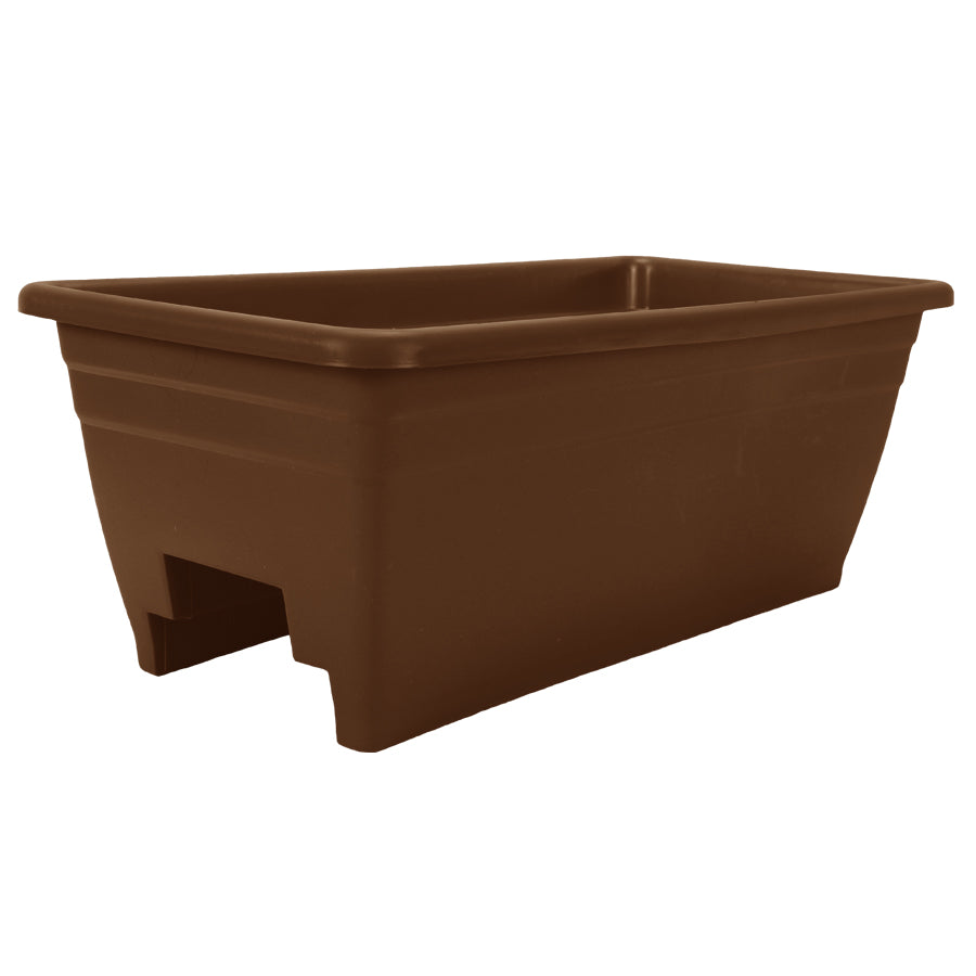 Planter, 24in, Deck Rail Box, Chocolate