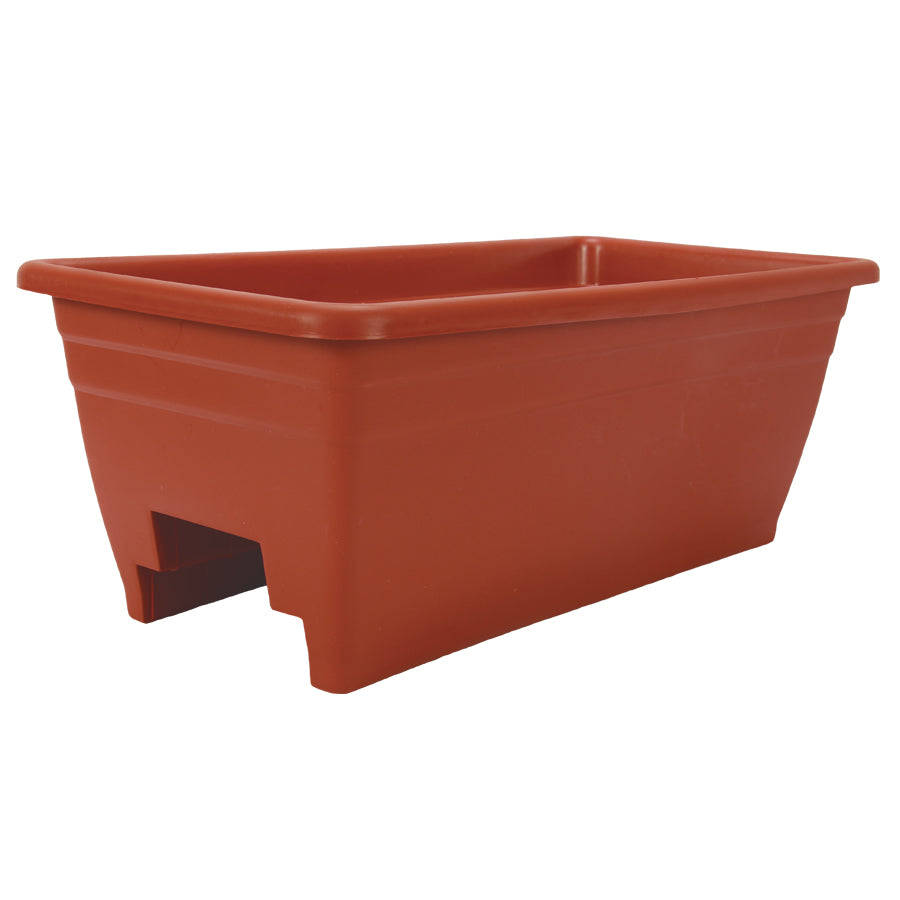 Planter, 24in, Deck Rail Box, Clay