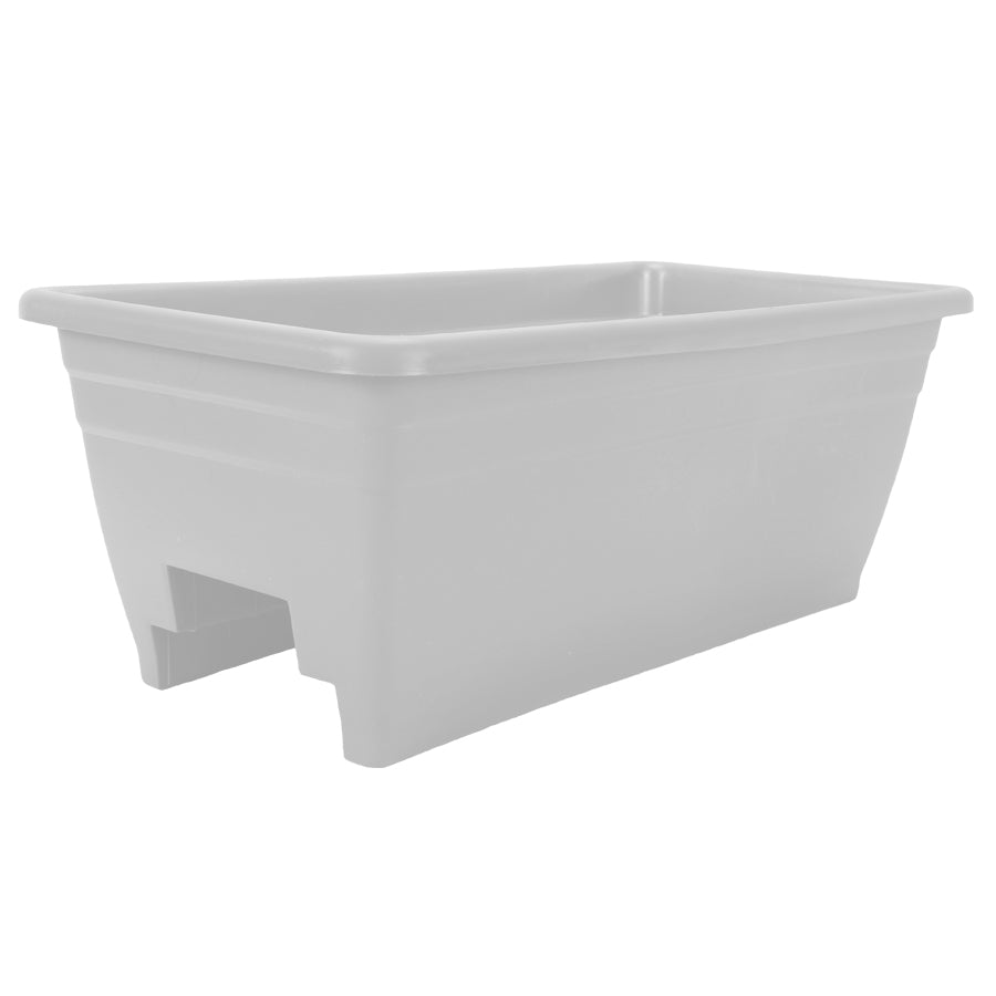 Planter, 24in, Deck Rail Box, White