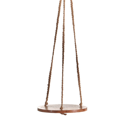 Plant Hanger, 10in Wooden Round with Jute Hanger