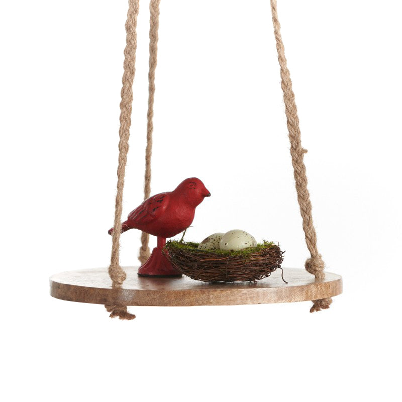 Plant Hanger, 10in Wooden Round with Jute Hanger