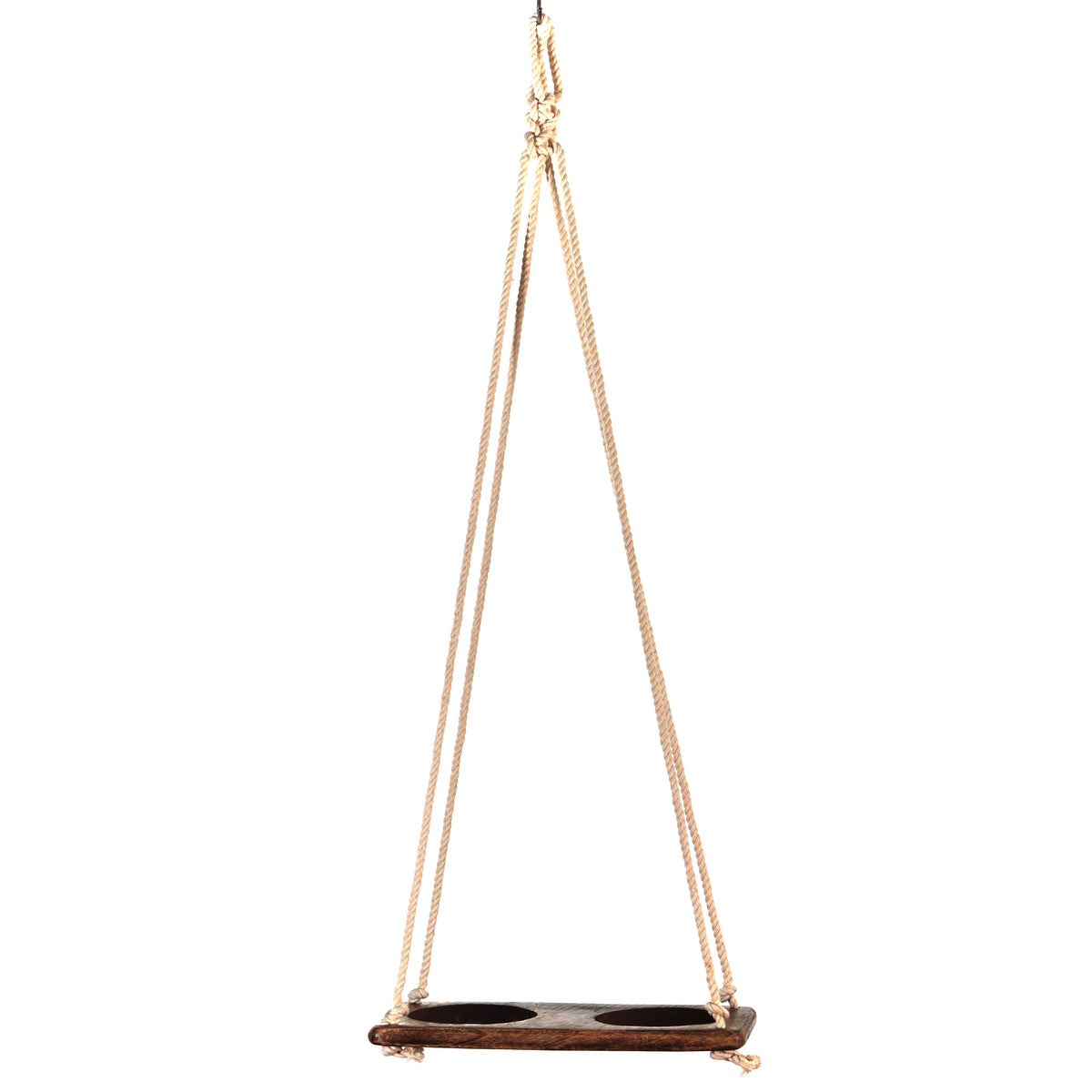Plant Hanger, 12in Cutout Shelf, Double Plant