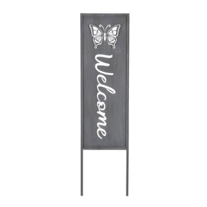 Metal Cut Out Sign Garden Stake, 33in, Welcome