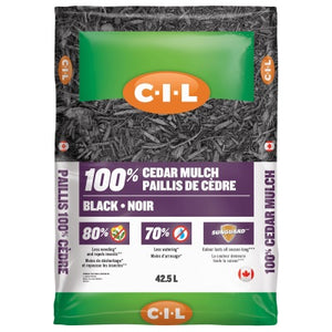 C-I-L 100% Cedar Mulch, Black, 42.5L