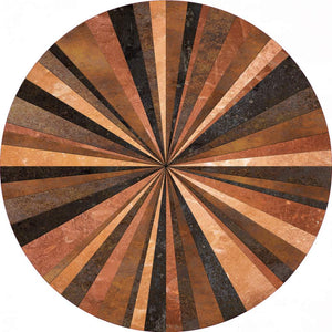 Vinyl Placemat, Vintage Parquet Circle, Dark, 15in