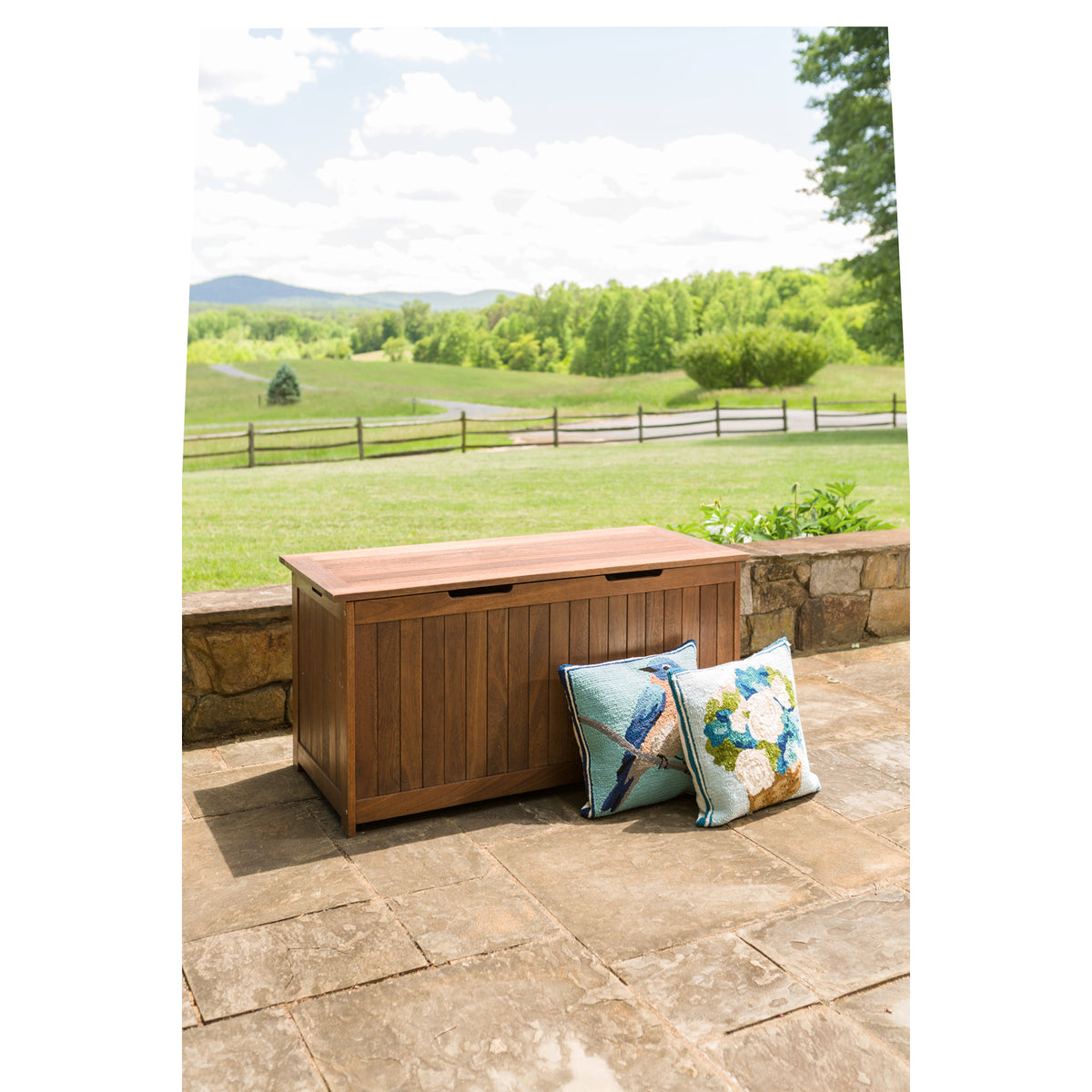 Lancaster Eucalyptus Wood Patio Storage Box