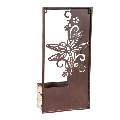 Laser Cut Painted Dragonfly Wall Planter, 11.75in