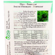 Load image into Gallery viewer, Dill - Fernleaf Seeds, OSC
