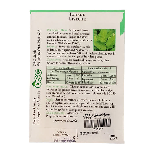 Lovage Seeds, OSC