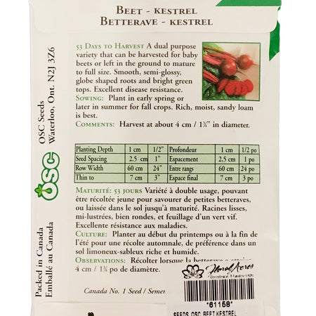 Beetroot - Kestrel Seeds, OSC