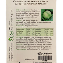 Load image into Gallery viewer, Cabbage - Copenhagen Market Seeds, OSC
