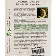 Load image into Gallery viewer, Cucumber - Armenian Seeds, OSC
