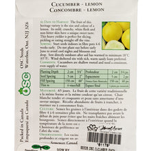 Load image into Gallery viewer, Cucumber - Lemon Seeds, OSC
