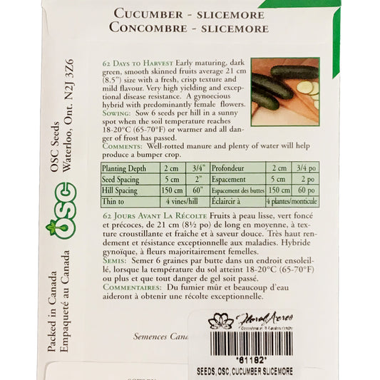 Cucumber - Slicemore Hybrid Seeds, OSC