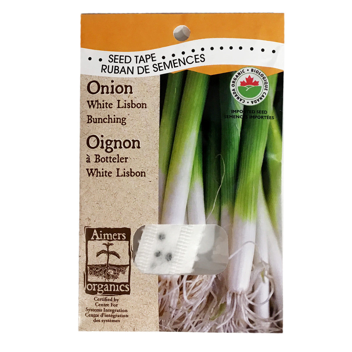 Onion - White Lisbon Seed Tape, Aimers Organic