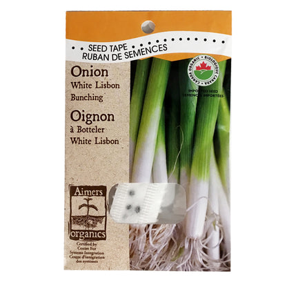 Onion - White Lisbon Seed Tape, Aimers Organic