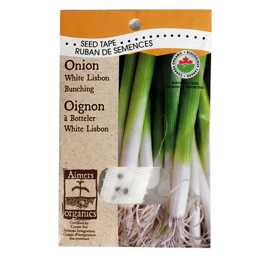 Onion - White Lisbon Seed Tape, Aimers Organic
