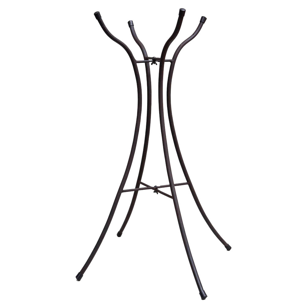 Hourglass Shape Metal Bird Bath Stand, Black