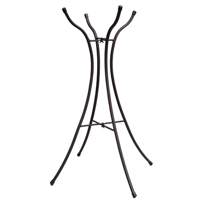Hourglass Shape Metal Bird Bath Stand, Black