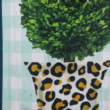 Load image into Gallery viewer, Welcome Leopard Print Topiary Burlap House Flag
