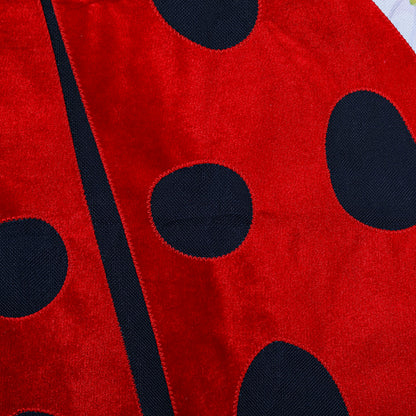Welcome Ladybug Plaid Burlap House Flag