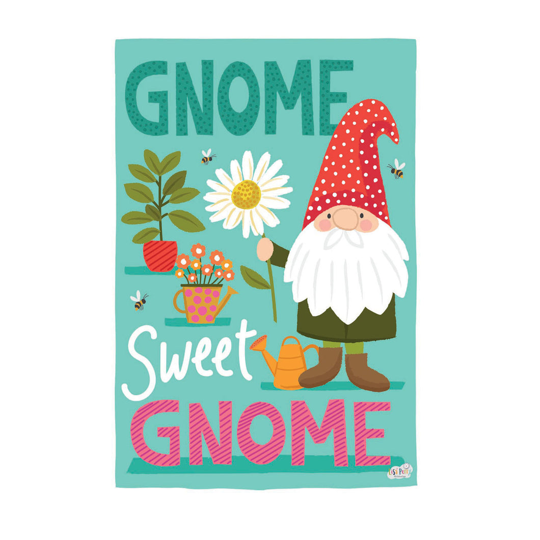 Gnome Sweet Gnome Textured Suede House Flag