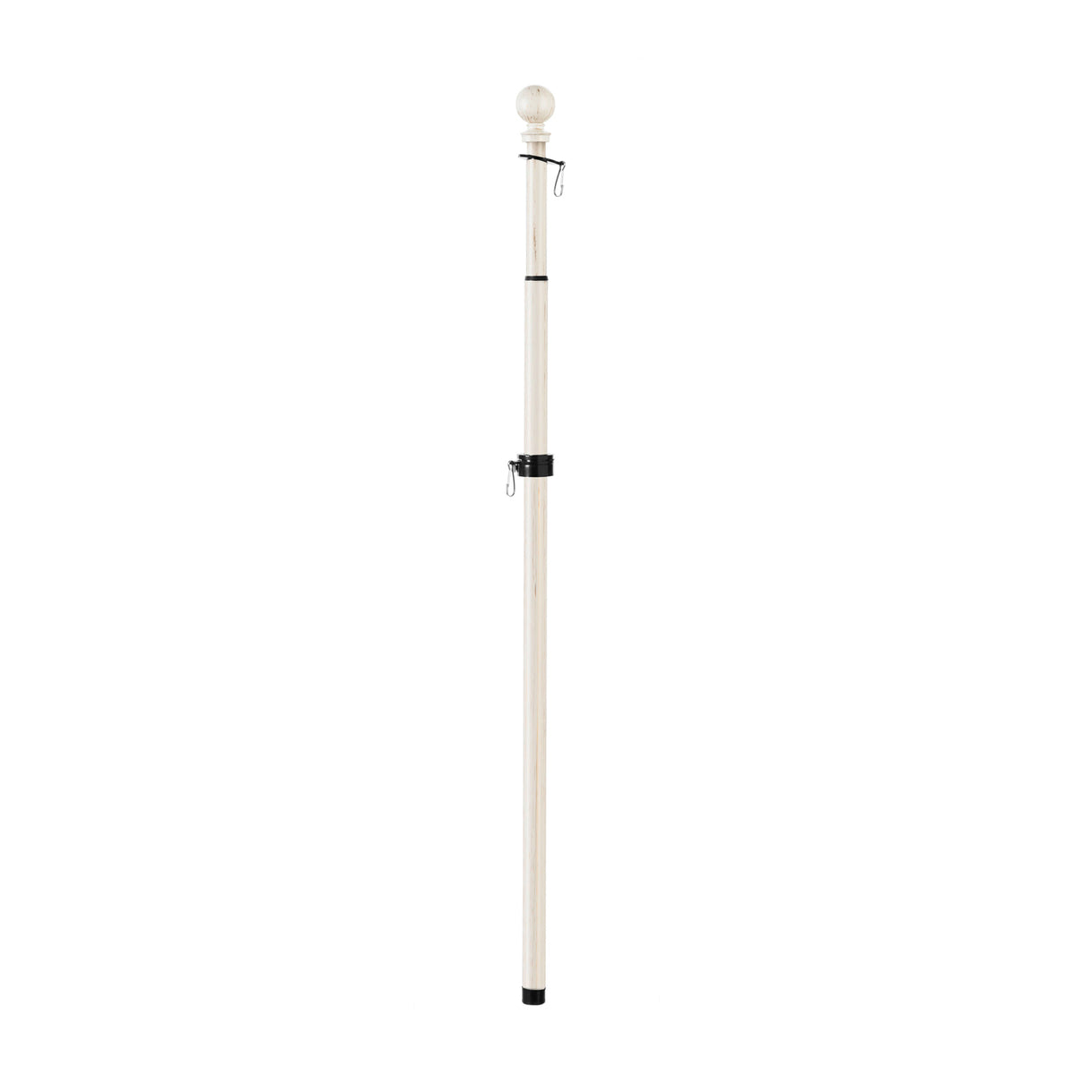 Metal Extendable House Flag Pole, Brushed Ivory