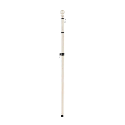 Metal Extendable House Flag Pole, Brushed Ivory