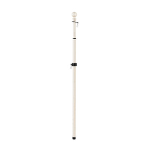 Metal Extendable House Flag Pole, Brushed Ivory