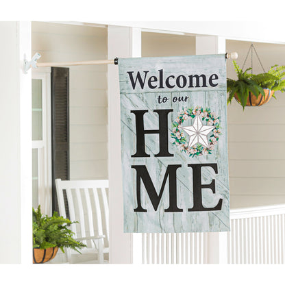 Metal Extendable House Flag Pole, Brushed Ivory