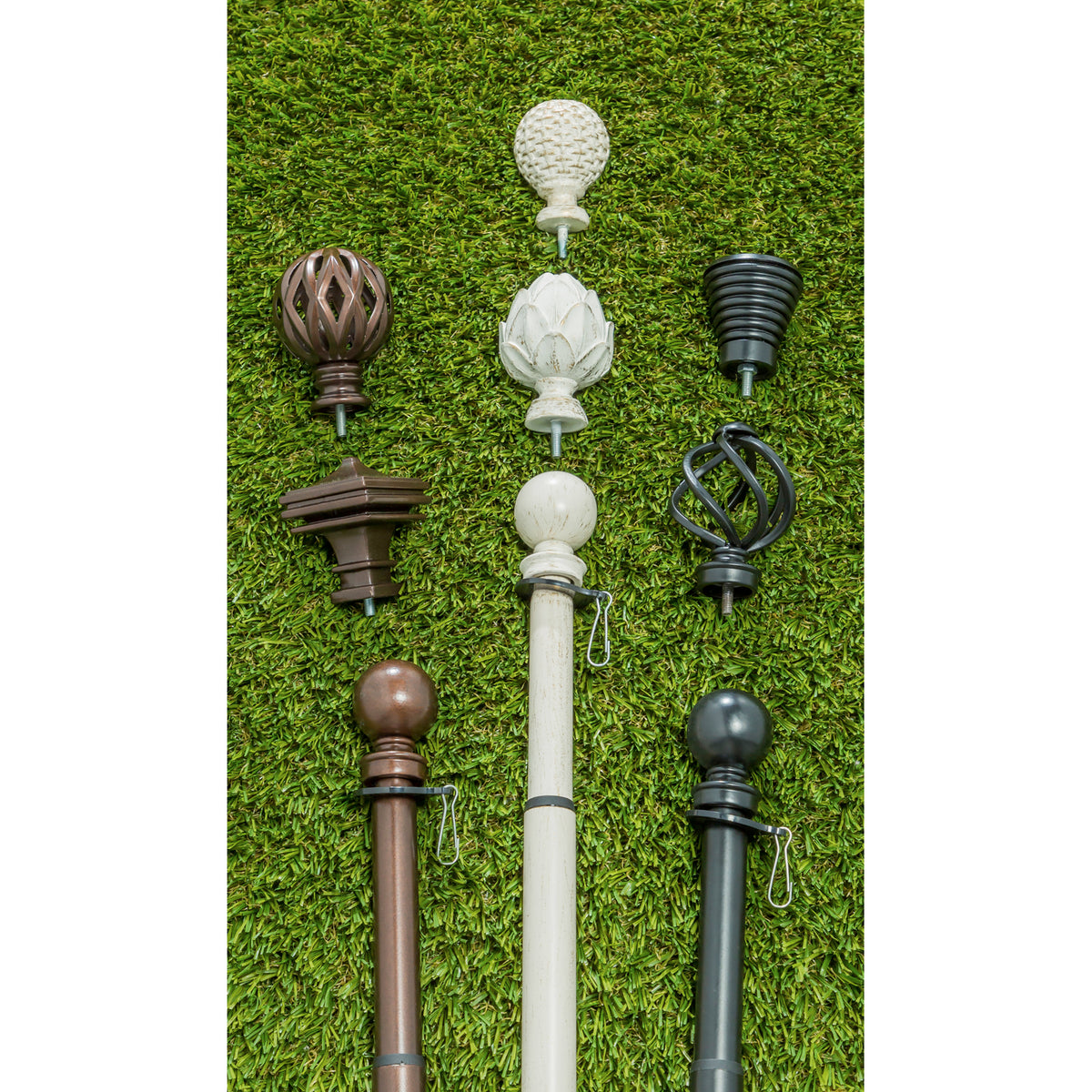 Metal Extendable House Flag Pole, Brushed Ivory