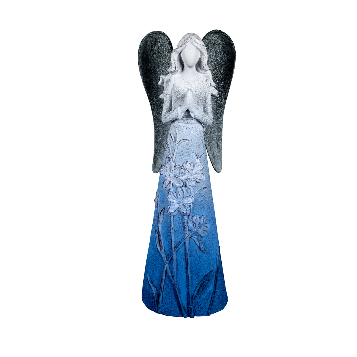 Polyresin Blue Angel Garden Statue, 17in