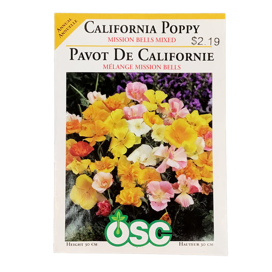 California Poppy - Mission Bells Mix Seeds, OSC