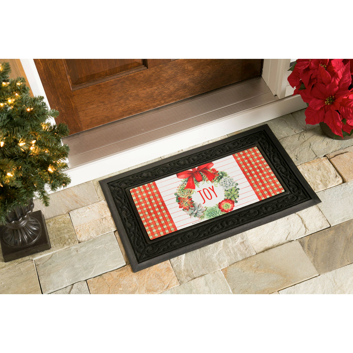 Black Scroll Sassafras Switch Door Mat Tray