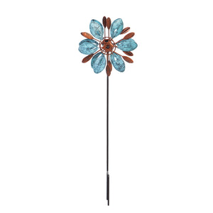 Mini Flower Wind Spinner Garden Stake, 18in