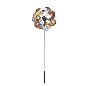 Mini Flower Wind Spinner Garden Stake, 18in