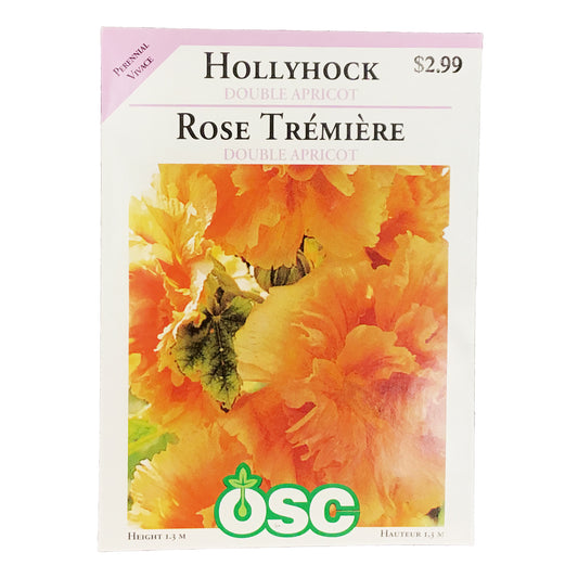 Hollyhock - Double Apricot Seeds, OSC
