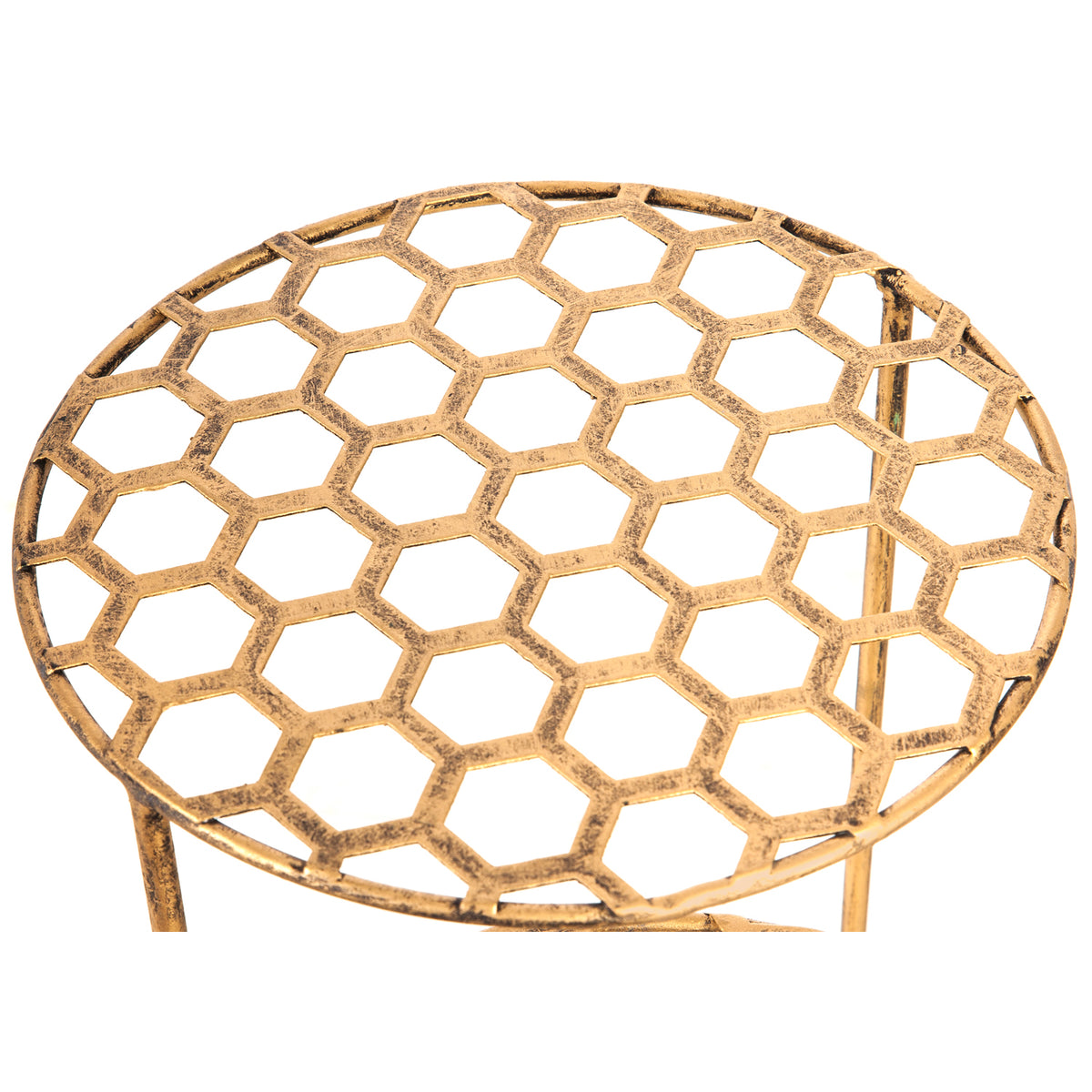 3 Tier Collapsible Plant Stand, Gold Floral