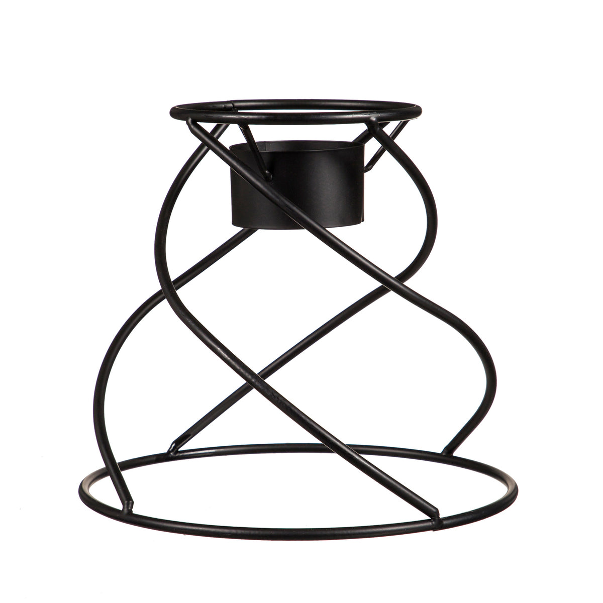 Black Spiral Metal Gazing Ball Stand, 7.75in