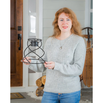 Black Spiral Metal Gazing Ball Stand, 7.75in