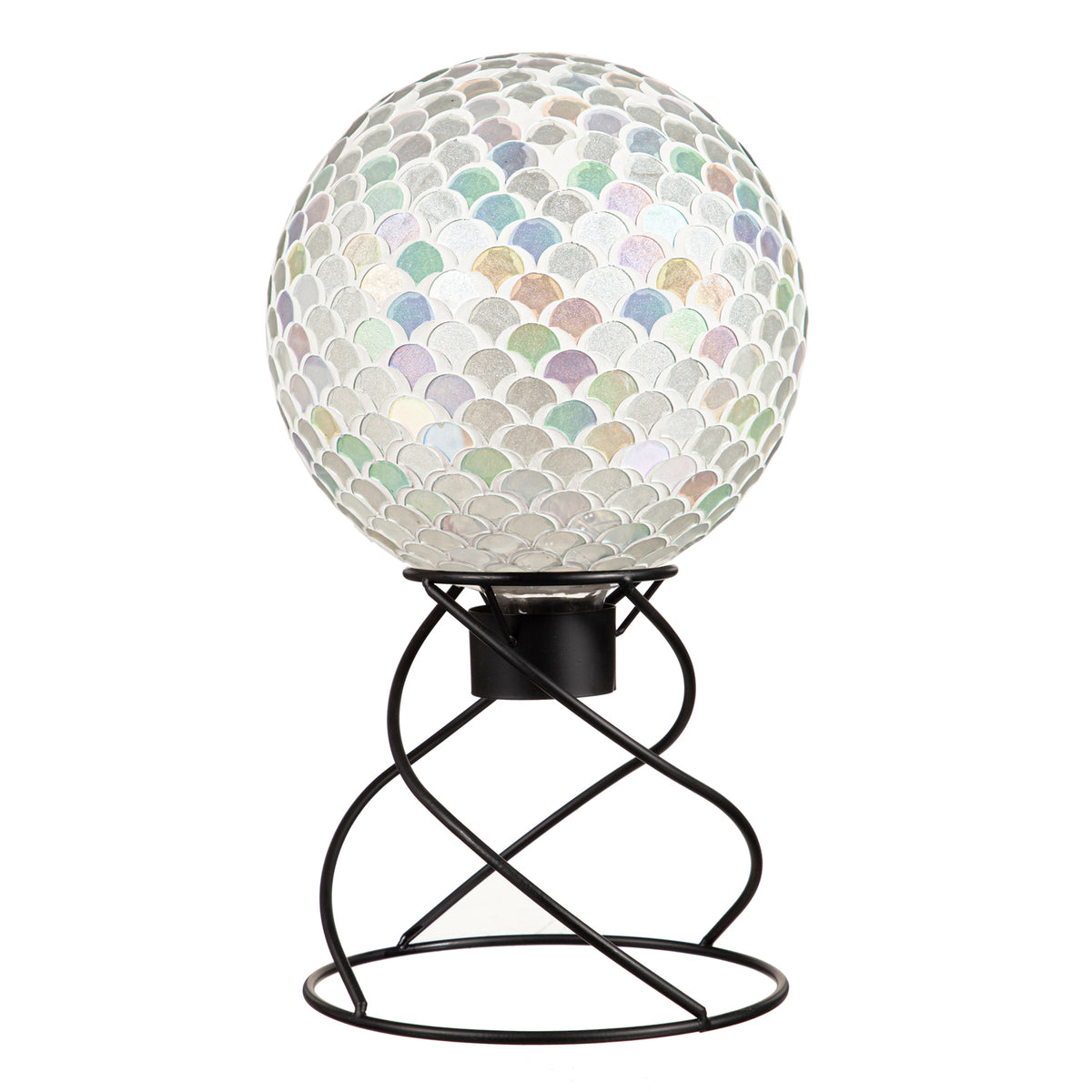 Black Spiral Metal Gazing Ball Stand, 7.75in