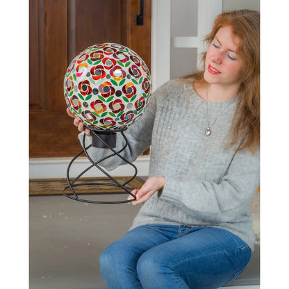 Black Spiral Metal Gazing Ball Stand, 7.75in