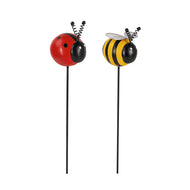 Polyresin Round Bug Plant Pick, 13.75in