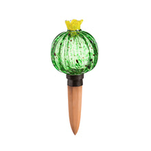 Load image into Gallery viewer, Glass Cactus Watering Globe with Terracotta Spike
